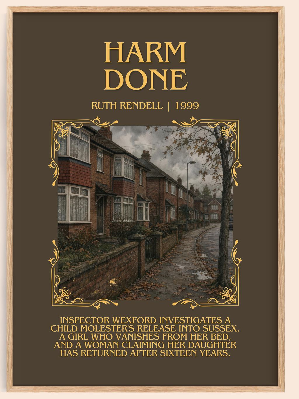 Harm Done Minimalist Book Poster by Ruth Rendell – book poster