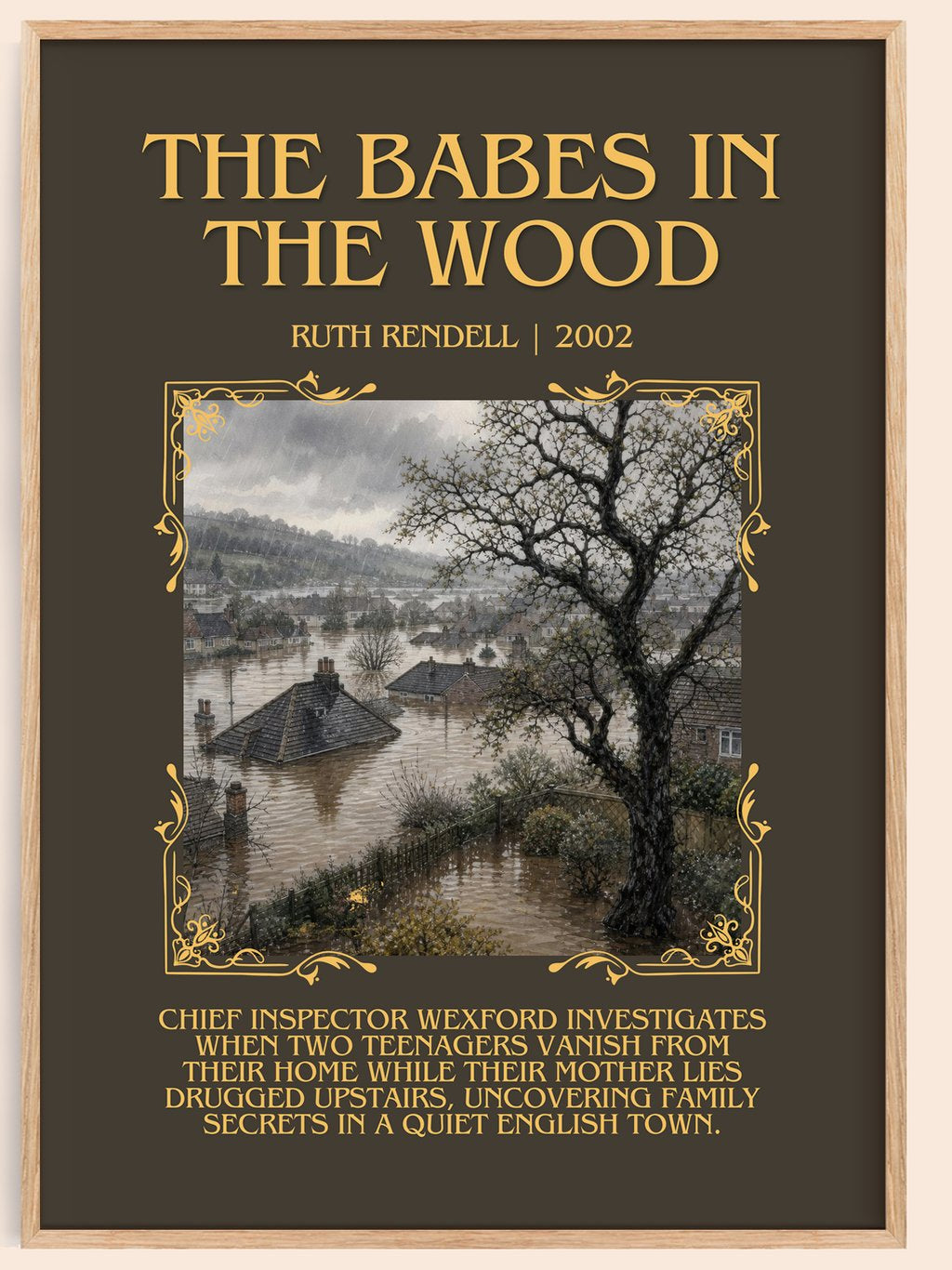 The Babes in the Wood Minimalist Book Poster by Ruth Rendell – book poster