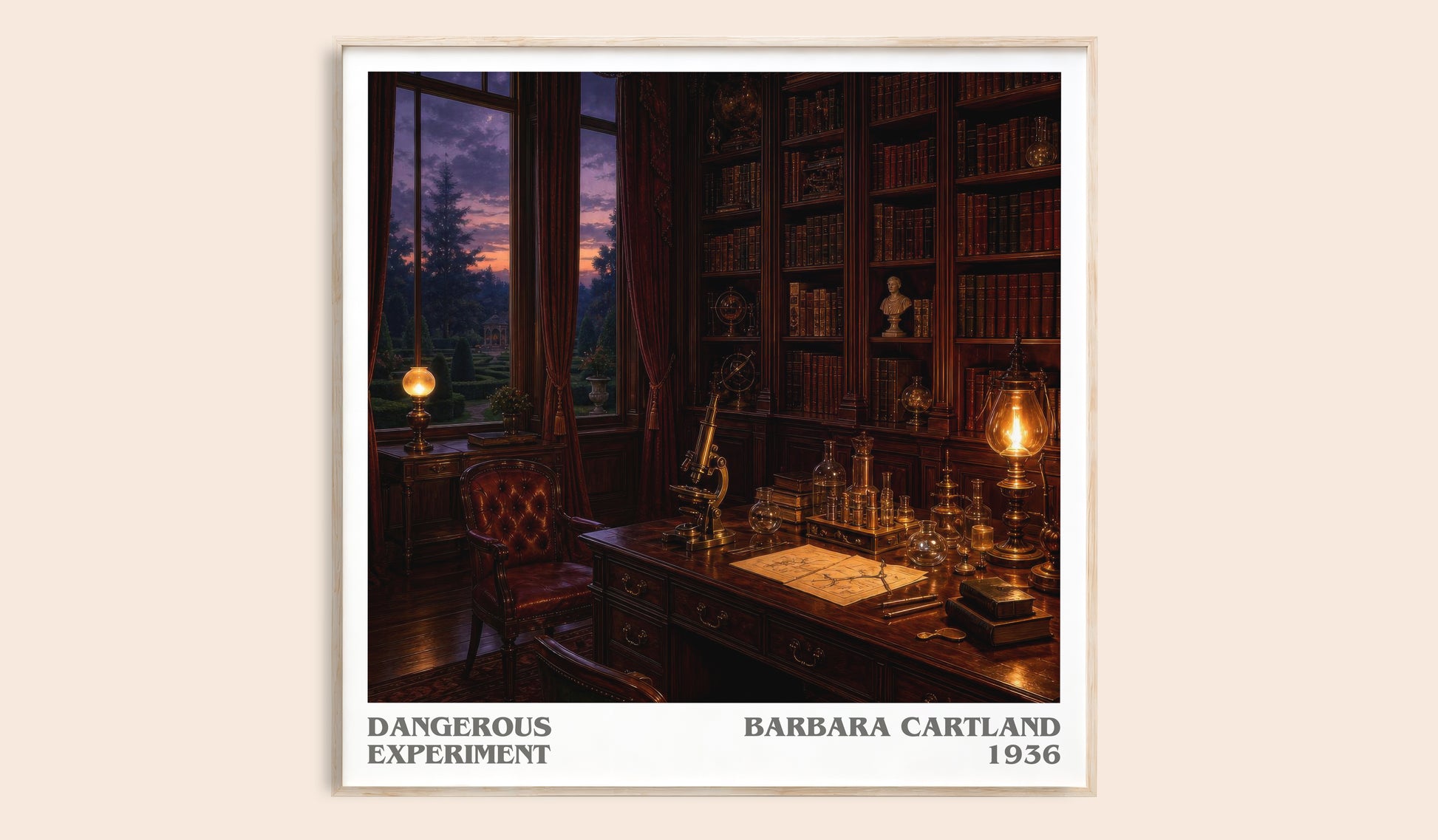 Dangerous Experiment literary book poster by Barbara Cartland – framed literary art print