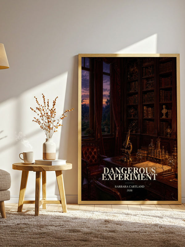 Dangerous Experiment watercolour print in frame leaning in hallway – romance wall art