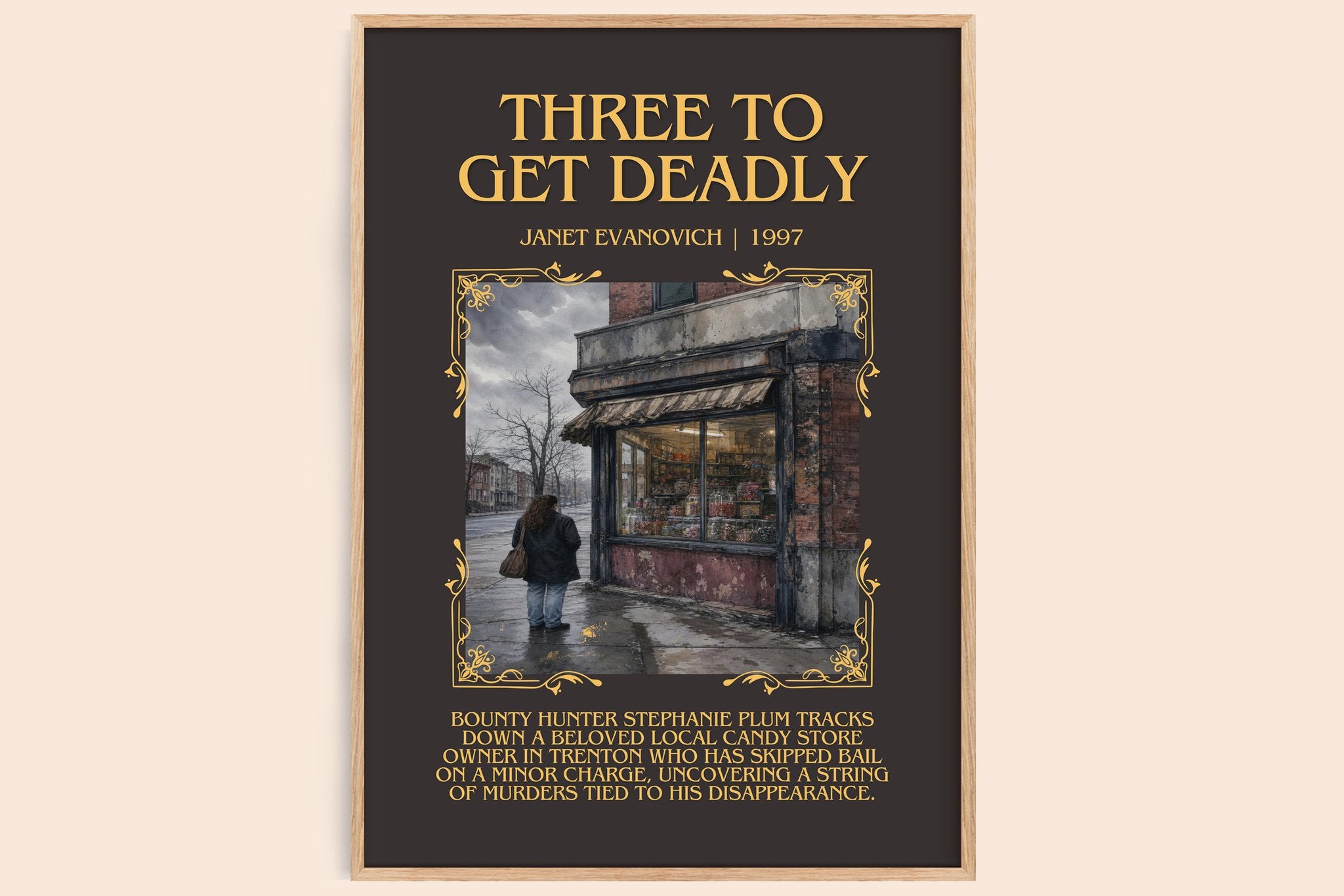 Three to Get Deadly Minimalist Book Poster by Janet Evanovich