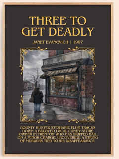 Three to Get Deadly Minimalist Book Poster by Janet Evanovich – image 1