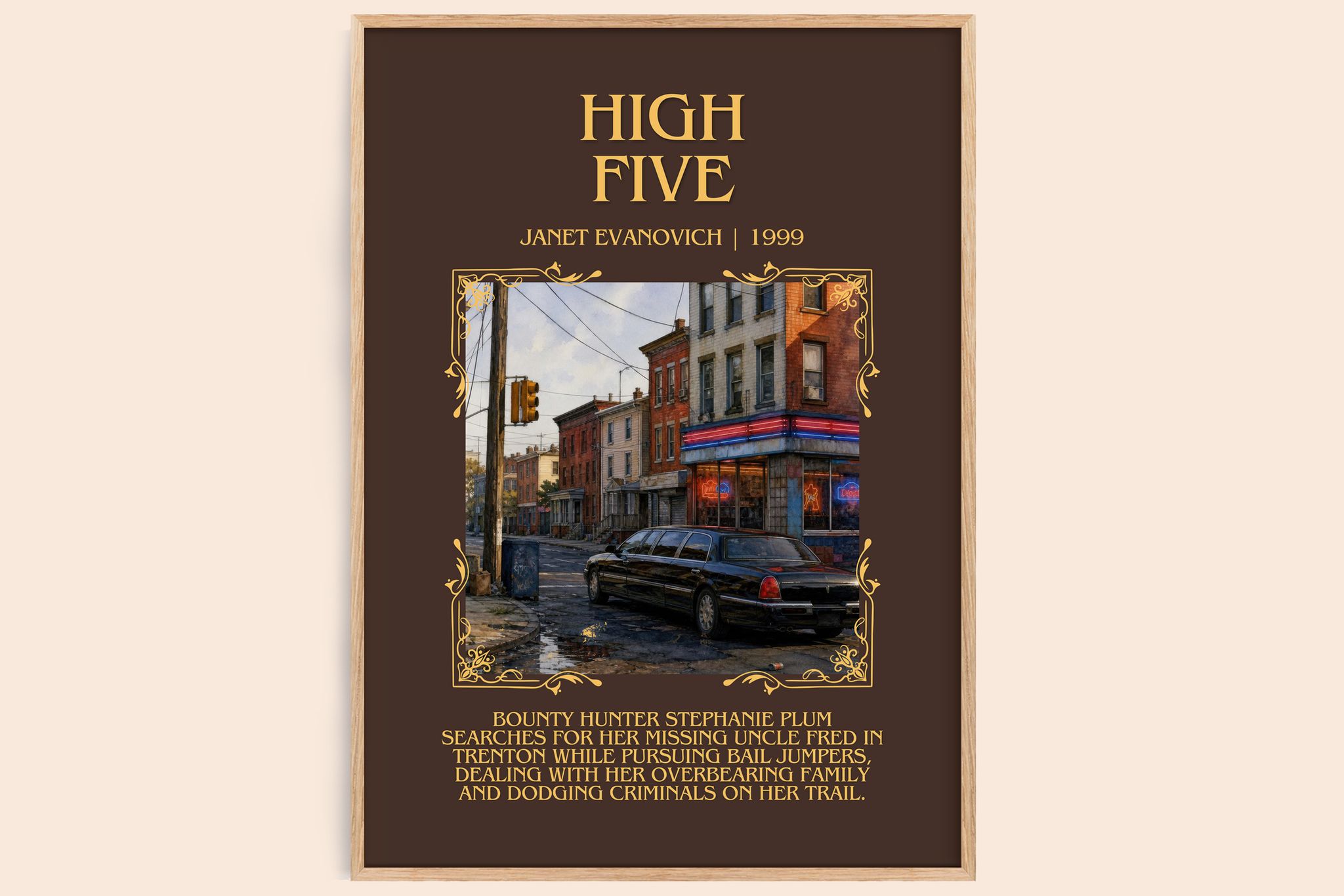 High Five Minimalist Book Poster by Janet Evanovich