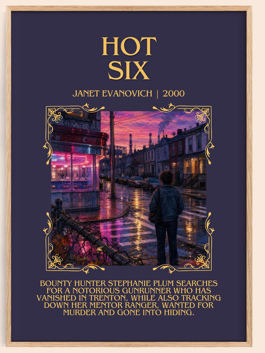 Hot Six Minimalist Book Poster by Janet Evanovich – book poster