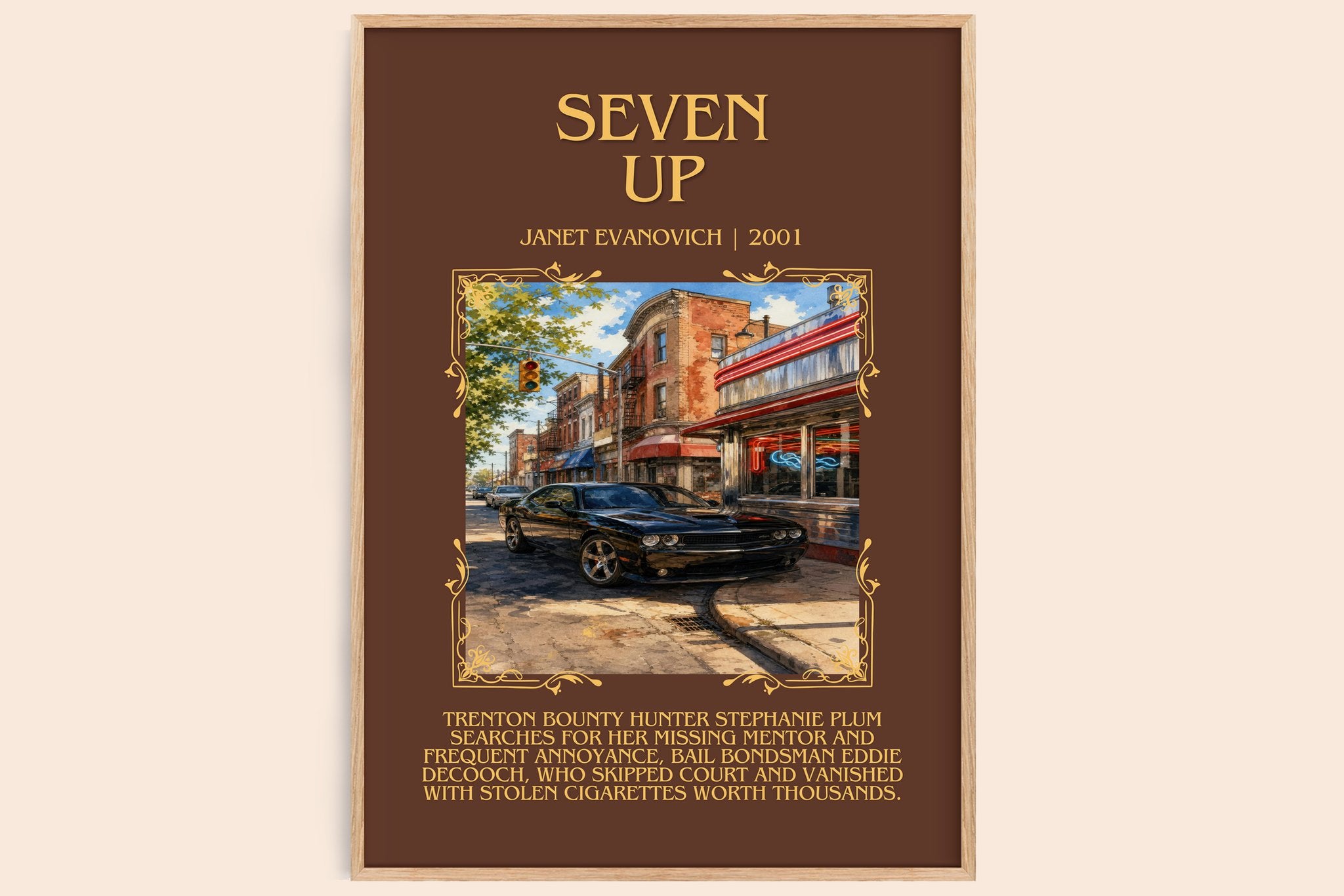 Seven Up Minimalist Book Poster by Janet Evanovich