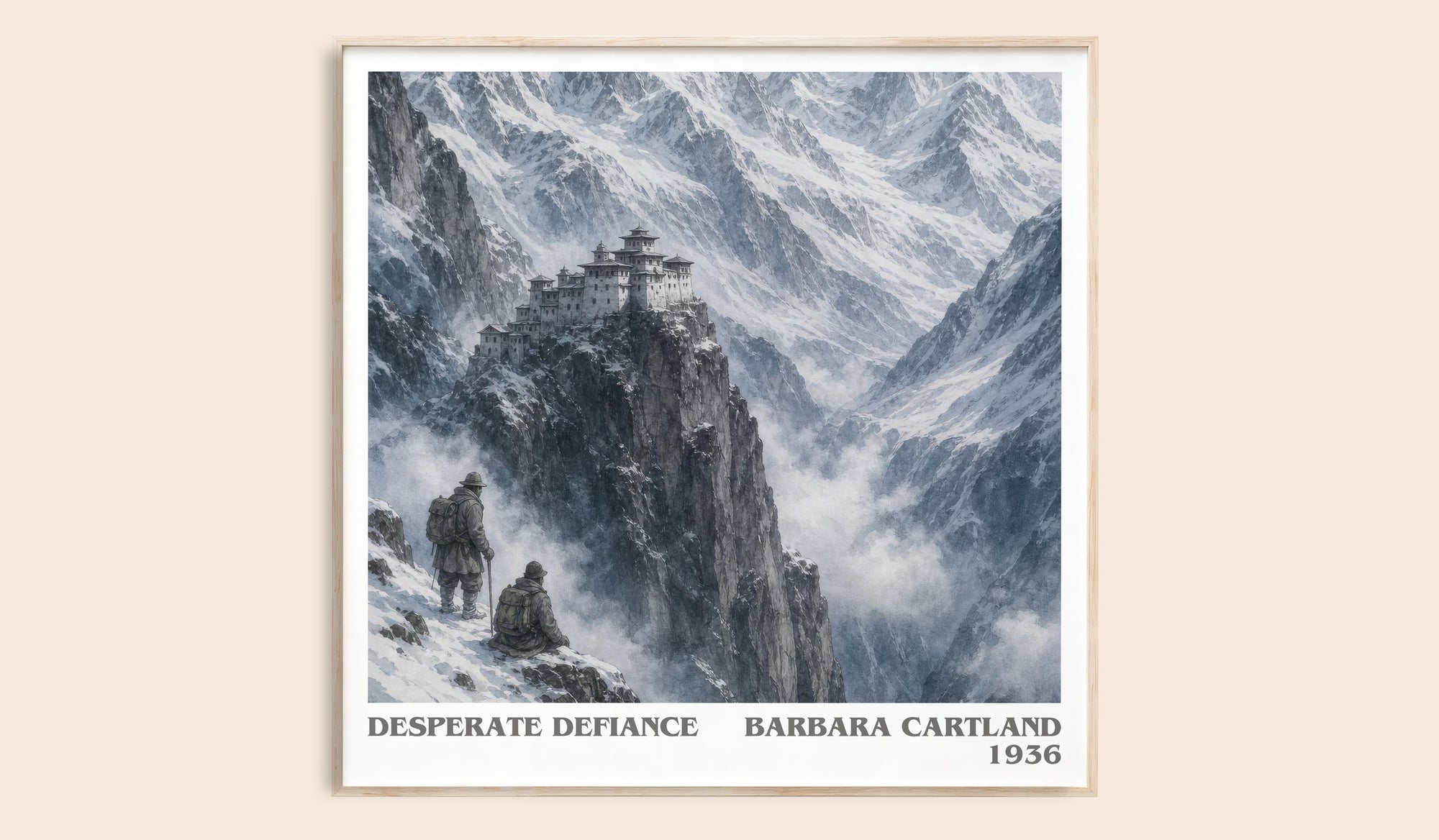 Desperate Defiance literary book poster by Barbara Cartland – framed literary art print
