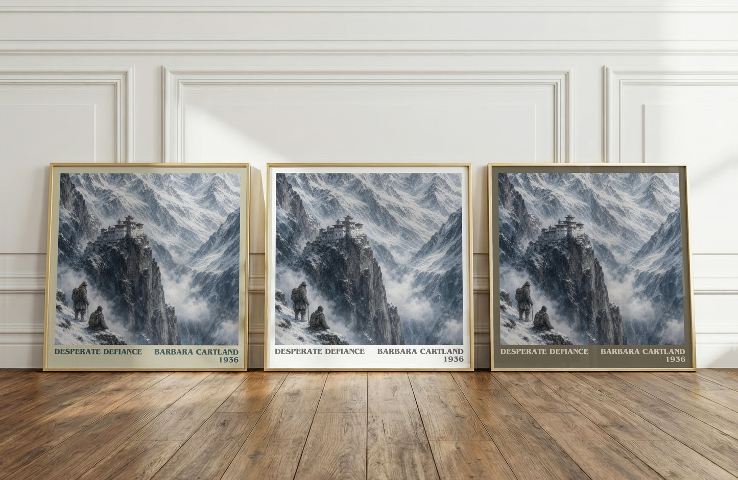 Desperate Defiance literary art print colour and style options – Barbara Cartland book art