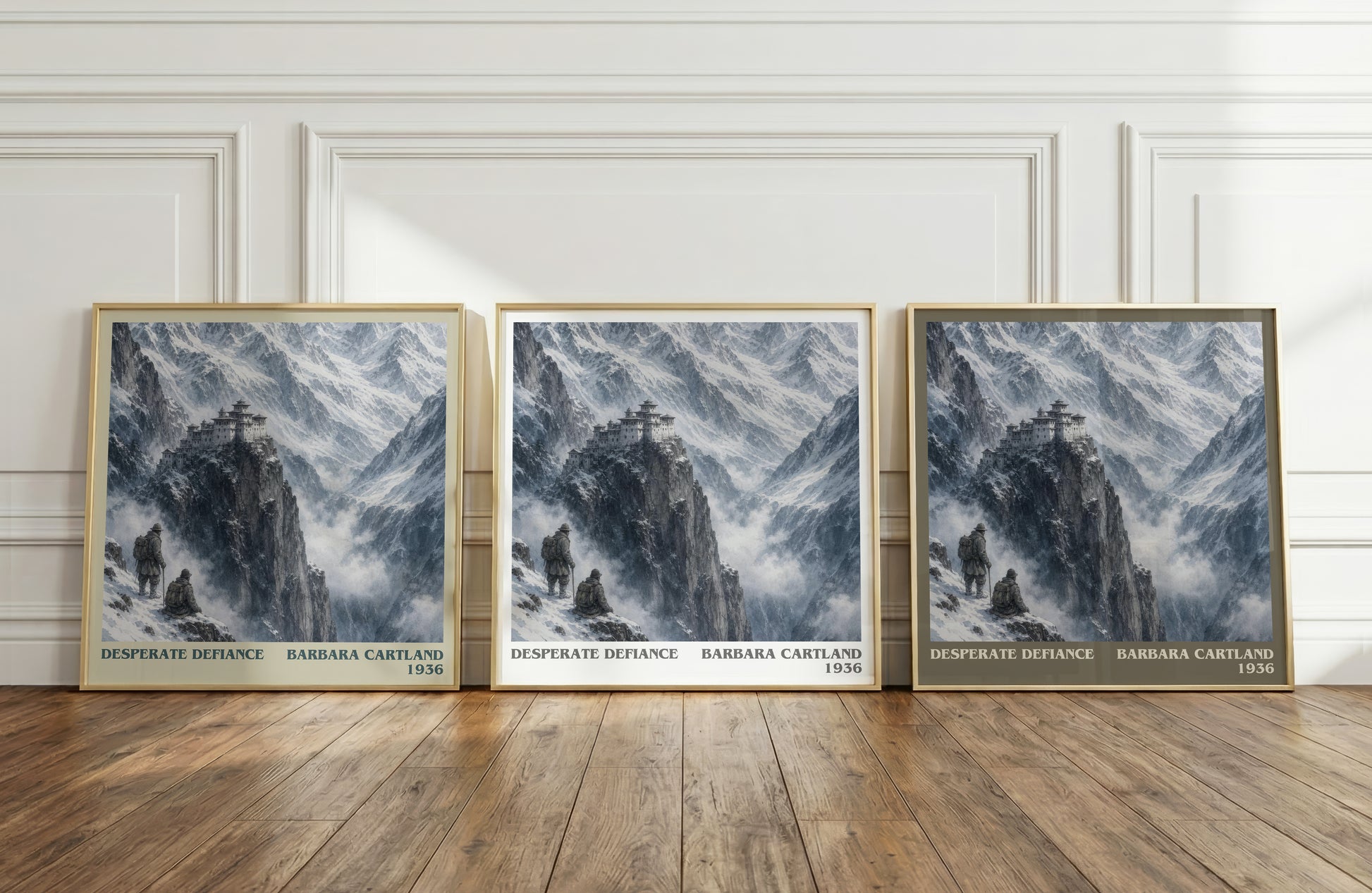 Desperate Defiance literary art print colour and style options – Barbara Cartland book art