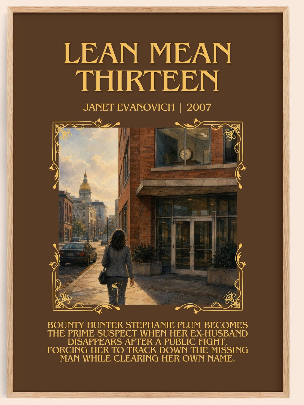 Lean Mean Thirteen Minimalist Book Poster by Janet Evanovich – book poster