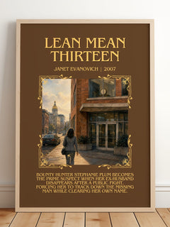 Lean Mean Thirteen Minimalist Book Poster by Janet Evanovich – image 2