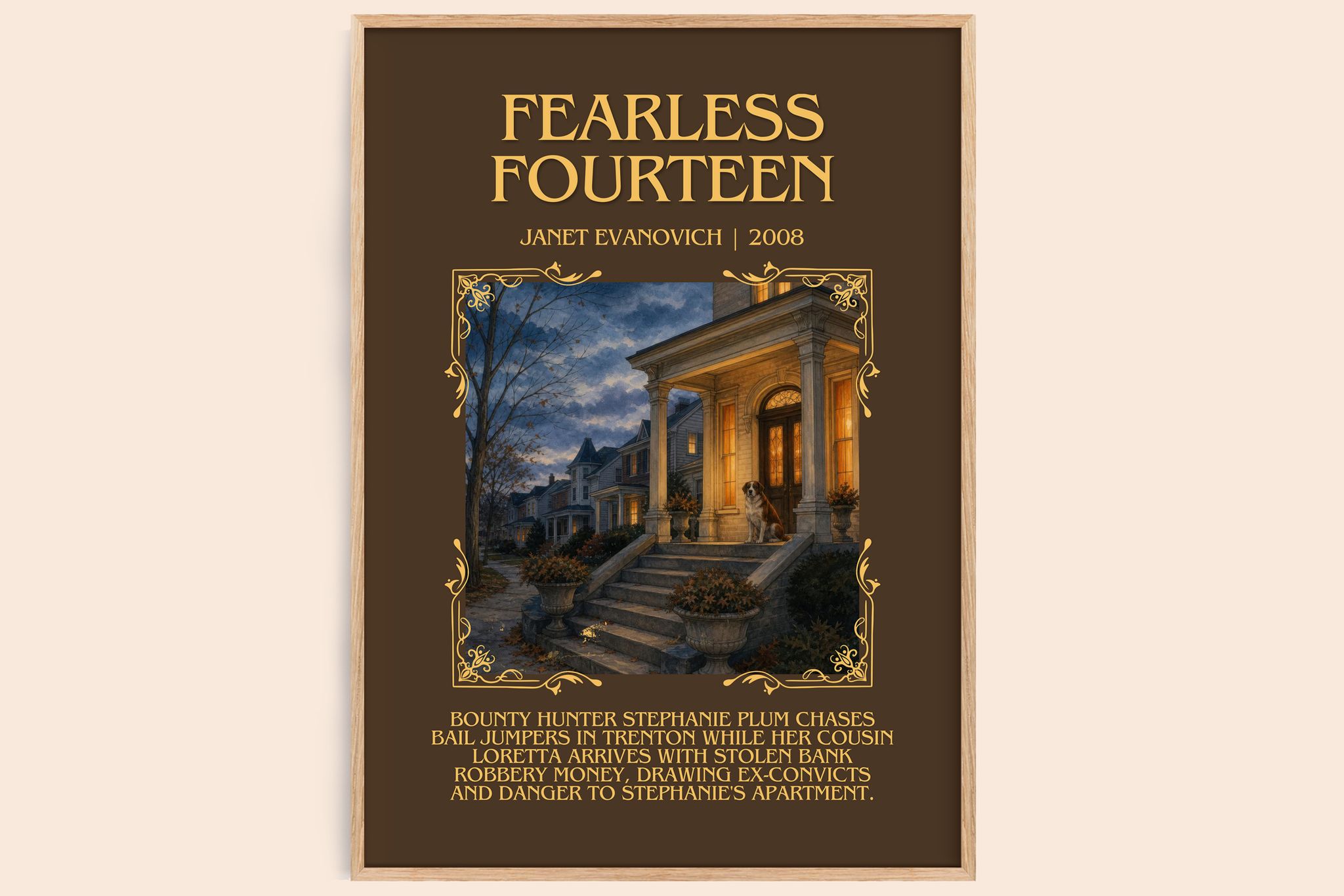 Fearless Fourteen Minimalist Book Poster by Janet Evanovich