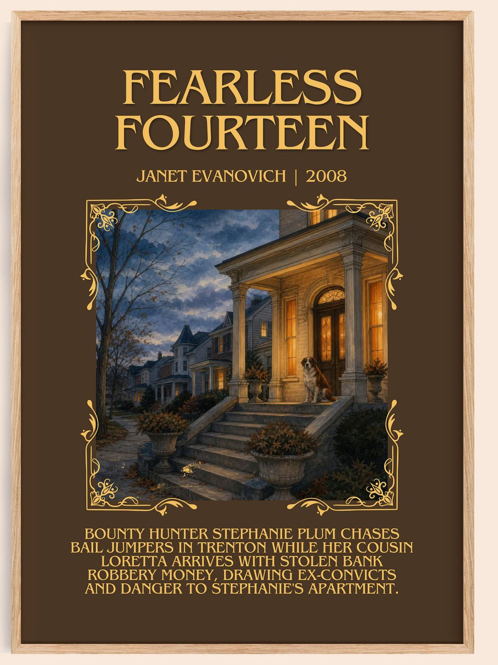 Fearless Fourteen Minimalist Book Poster by Janet Evanovich – book poster