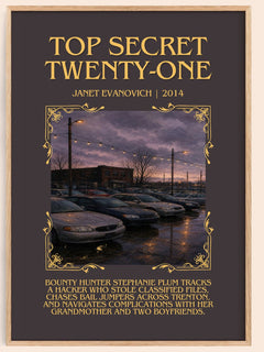 Top Secret Twenty-One Minimalist Book Poster by Janet Evanovich – book poster