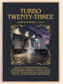 Turbo Twenty-Three Minimalist Book Poster by Janet Evanovich – image 1