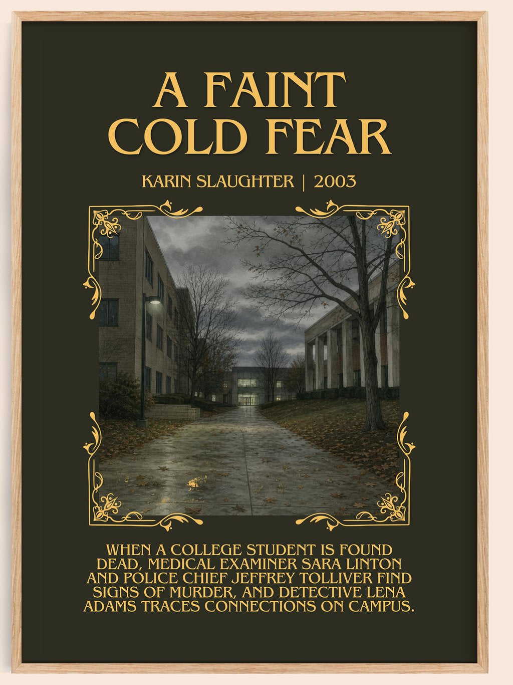 A Faint Cold Fear Minimalist Book Poster by Karin Slaughter – book poster