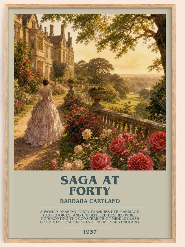 Saga At Forty Bookish Wall Art by Barbara Cartland