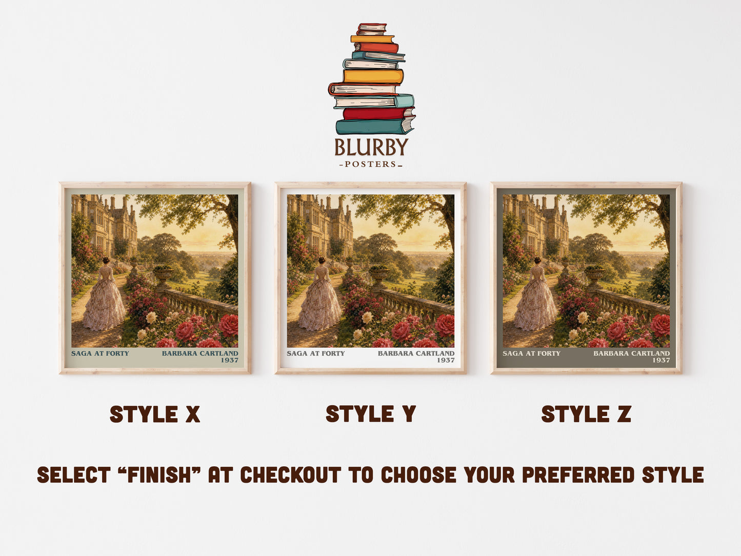 Saga At Forty literary print in frame leaning in hallway – romance wall art
