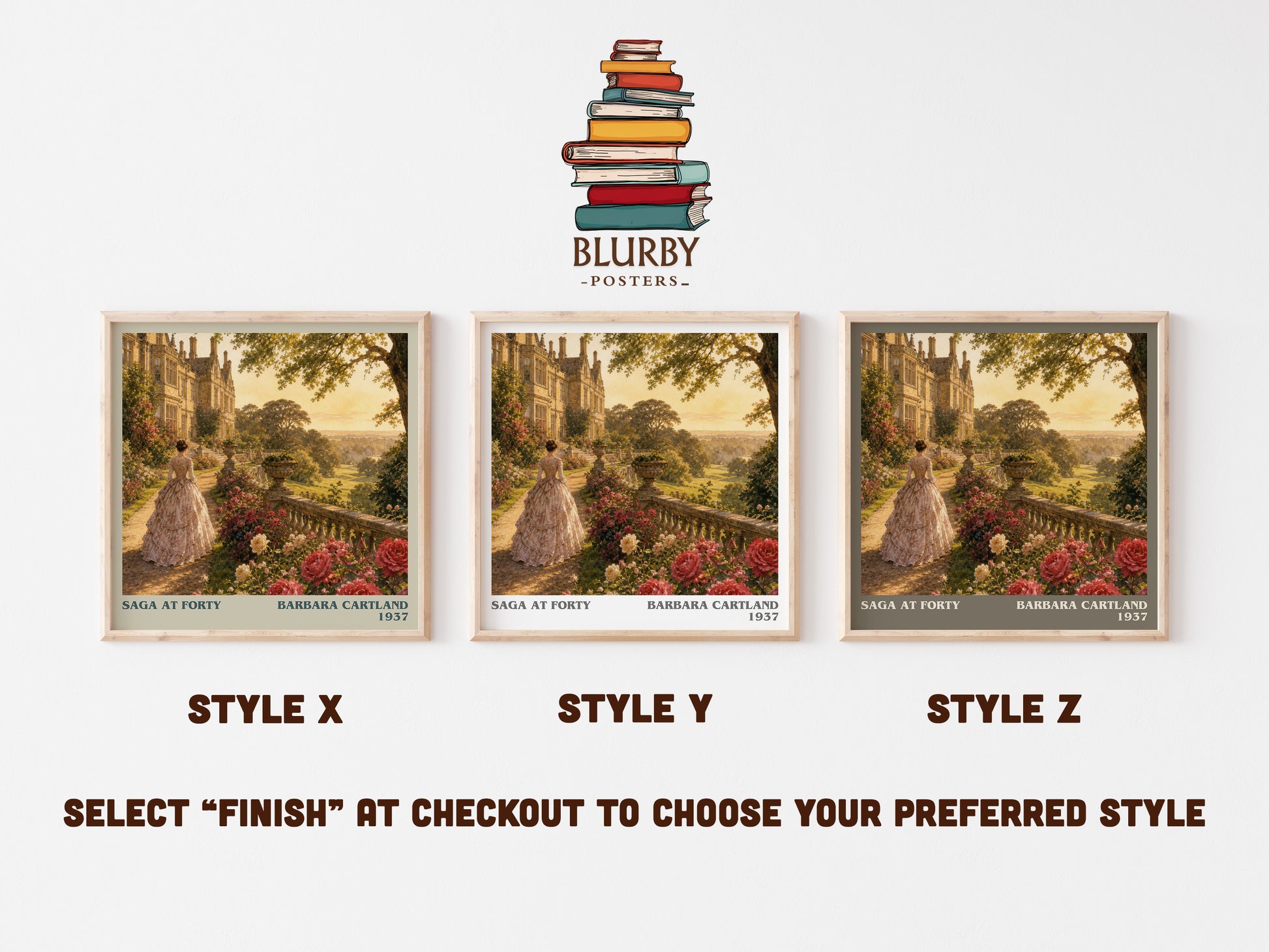 Saga At Forty literary print in frame leaning in hallway – romance wall art
