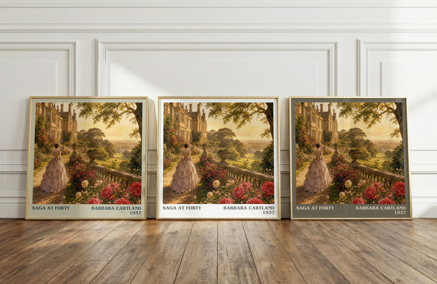 Saga At Forty literary art print colour and style options – Barbara Cartland book art