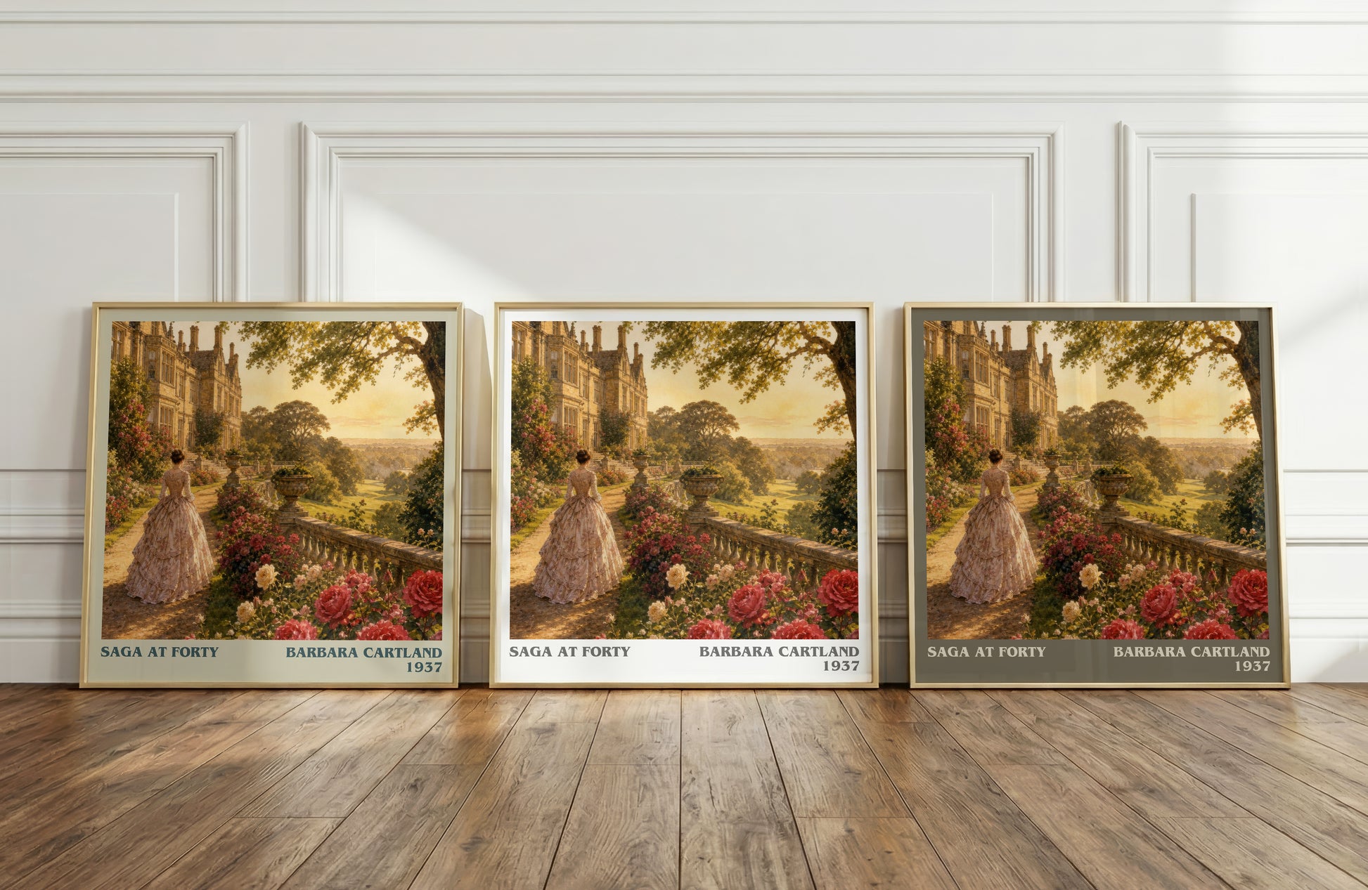 Saga At Forty literary art print colour and style options – Barbara Cartland book art