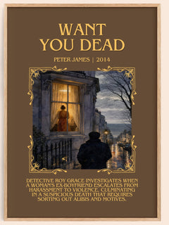 Want You Dead Minimalist Book Poster by Peter James – image 1