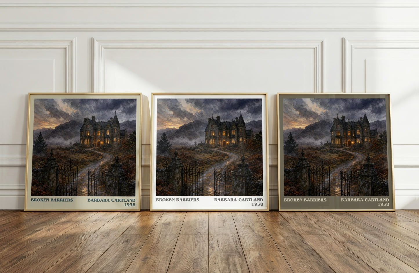 Broken Barriers literary art print colour and style options – Barbara Cartland book art