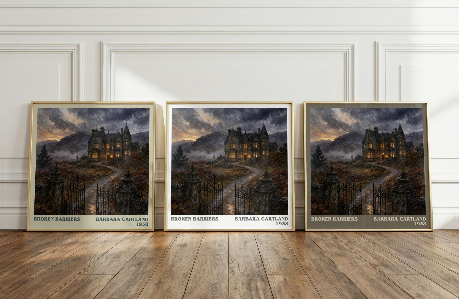 Broken Barriers literary art print colour and style options – Barbara Cartland book art