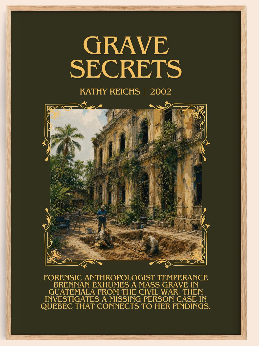 Grave Secrets Minimalist Book Poster by Kathy Reichs – book poster