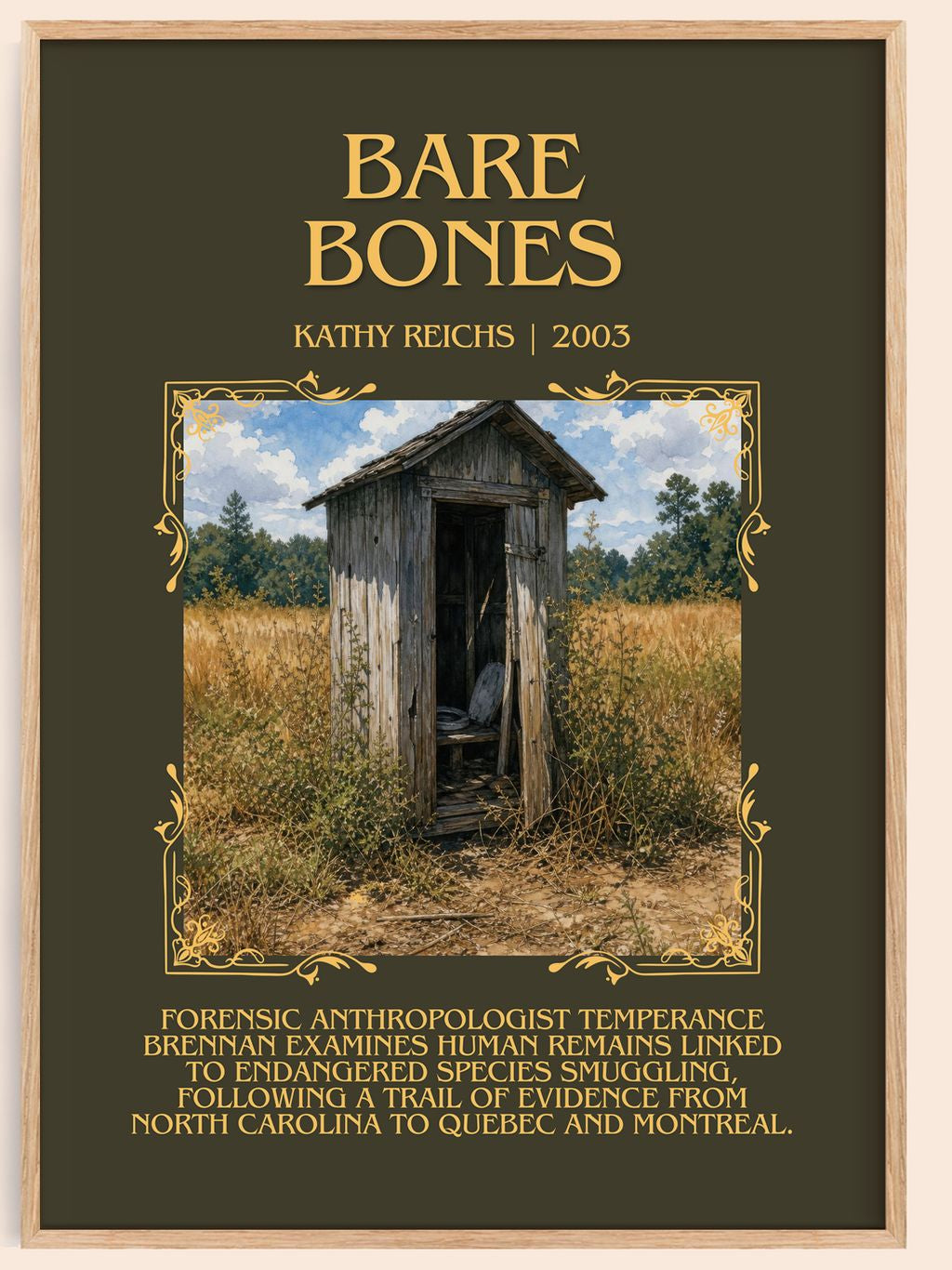 Bare Bones Minimalist Book Poster by Kathy Reichs – book poster