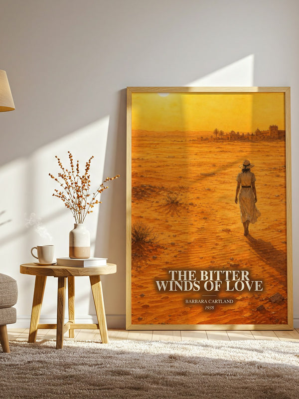 The Bitter Winds Of Love watercolour print in frame leaning in hallway – romance wall art