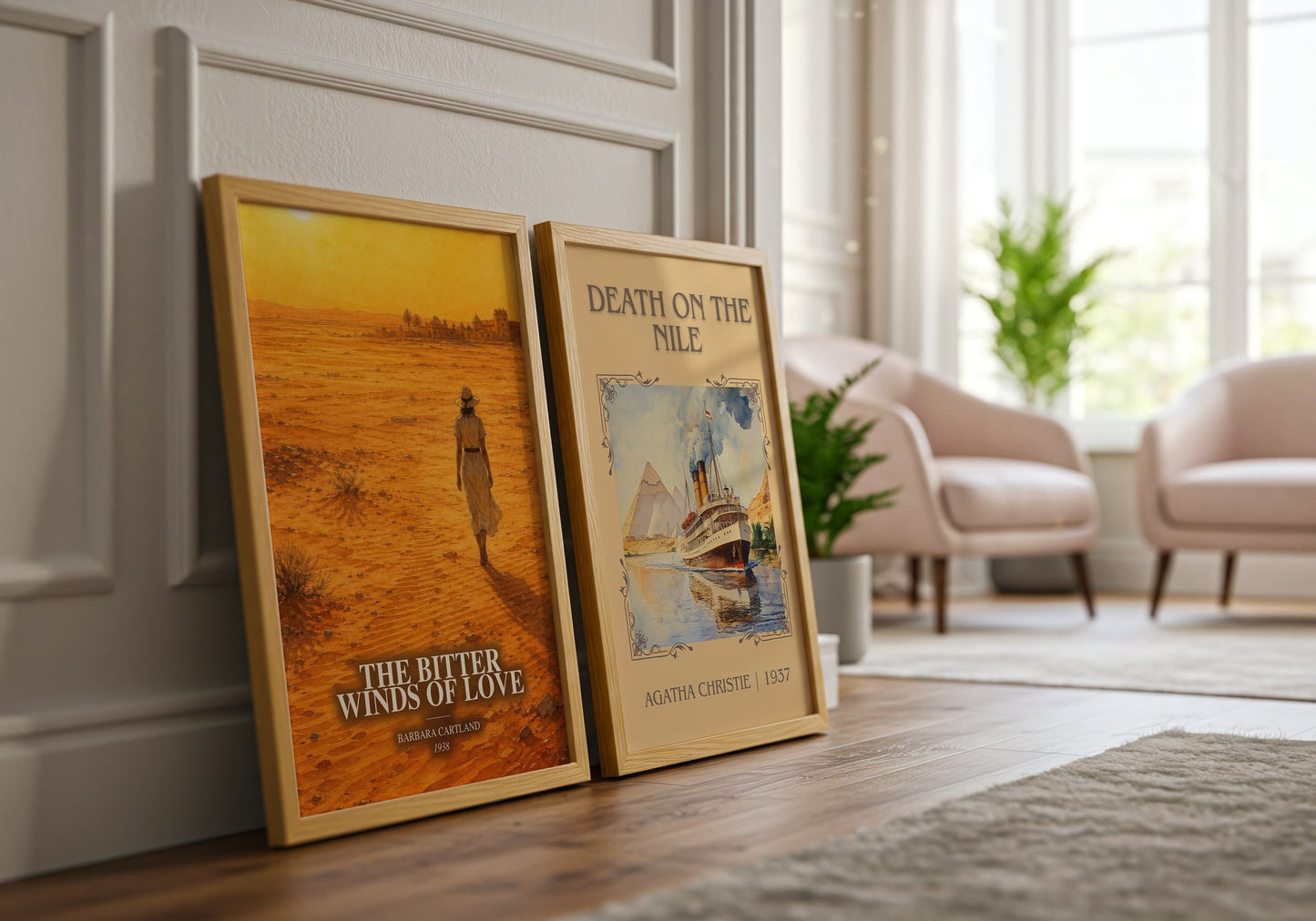 The Bitter Winds Of Love watercolour print framed by window – literary home decor
