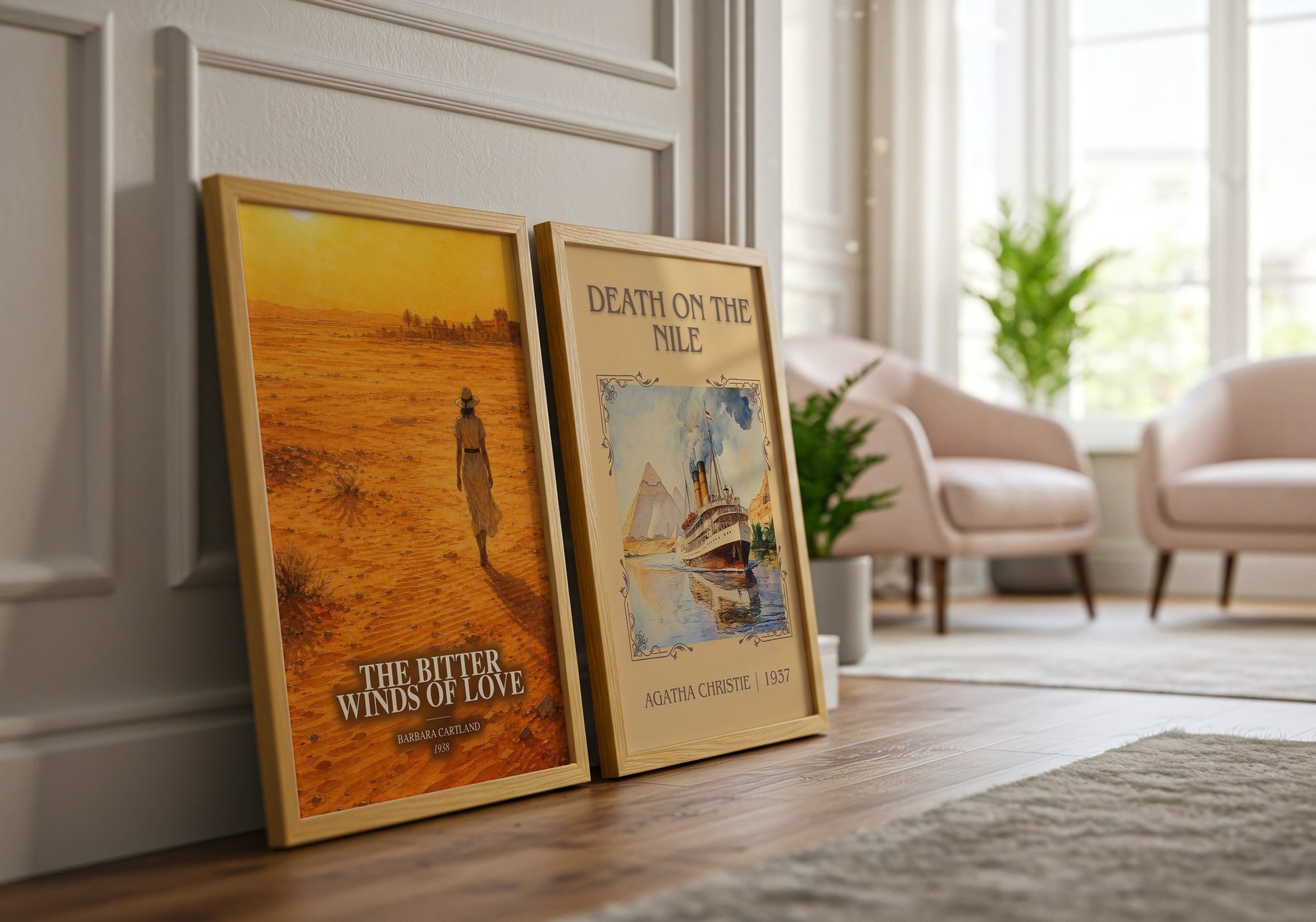 The Bitter Winds Of Love watercolour print framed by window – literary home decor
