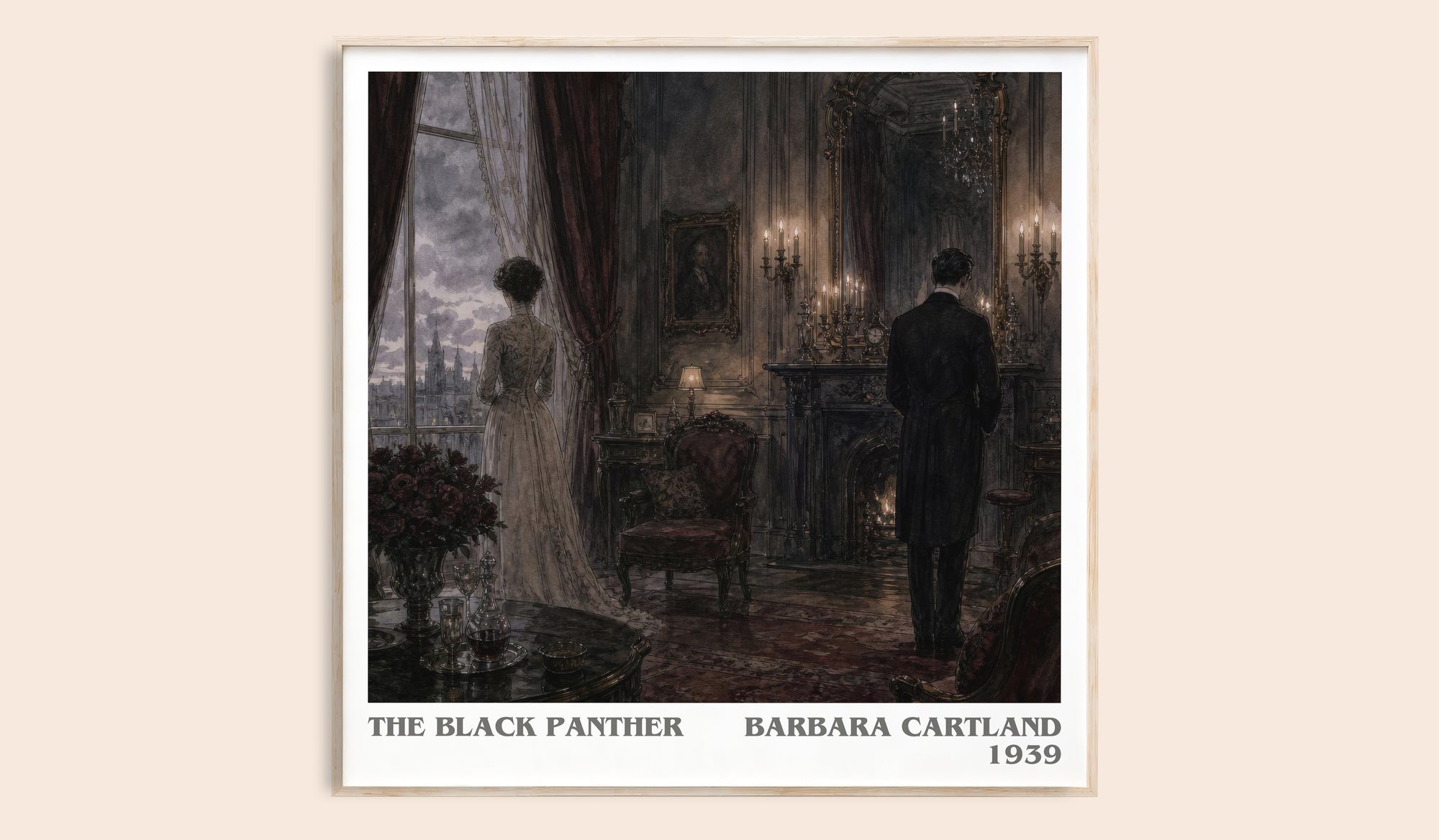 The Black Panther literary book poster by Barbara Cartland – framed literary art print