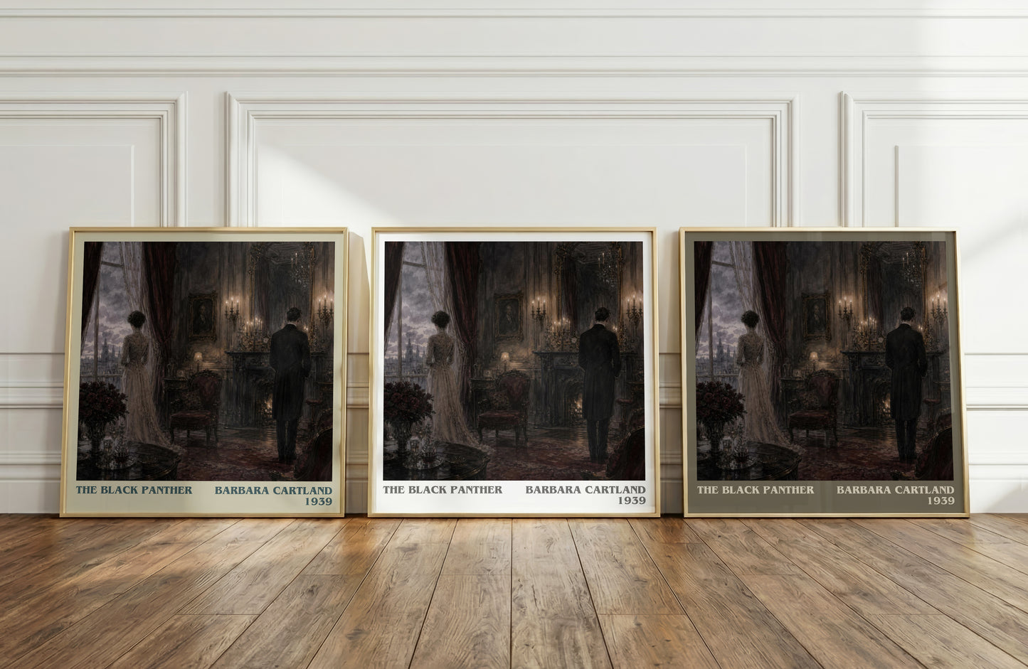 The Black Panther literary art print colour and style options – Barbara Cartland book art
