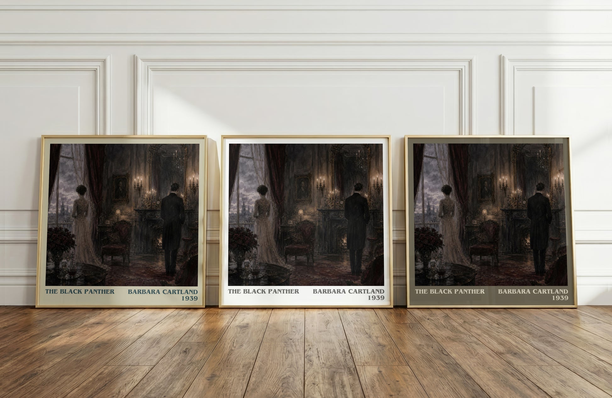 The Black Panther literary art print colour and style options – Barbara Cartland book art