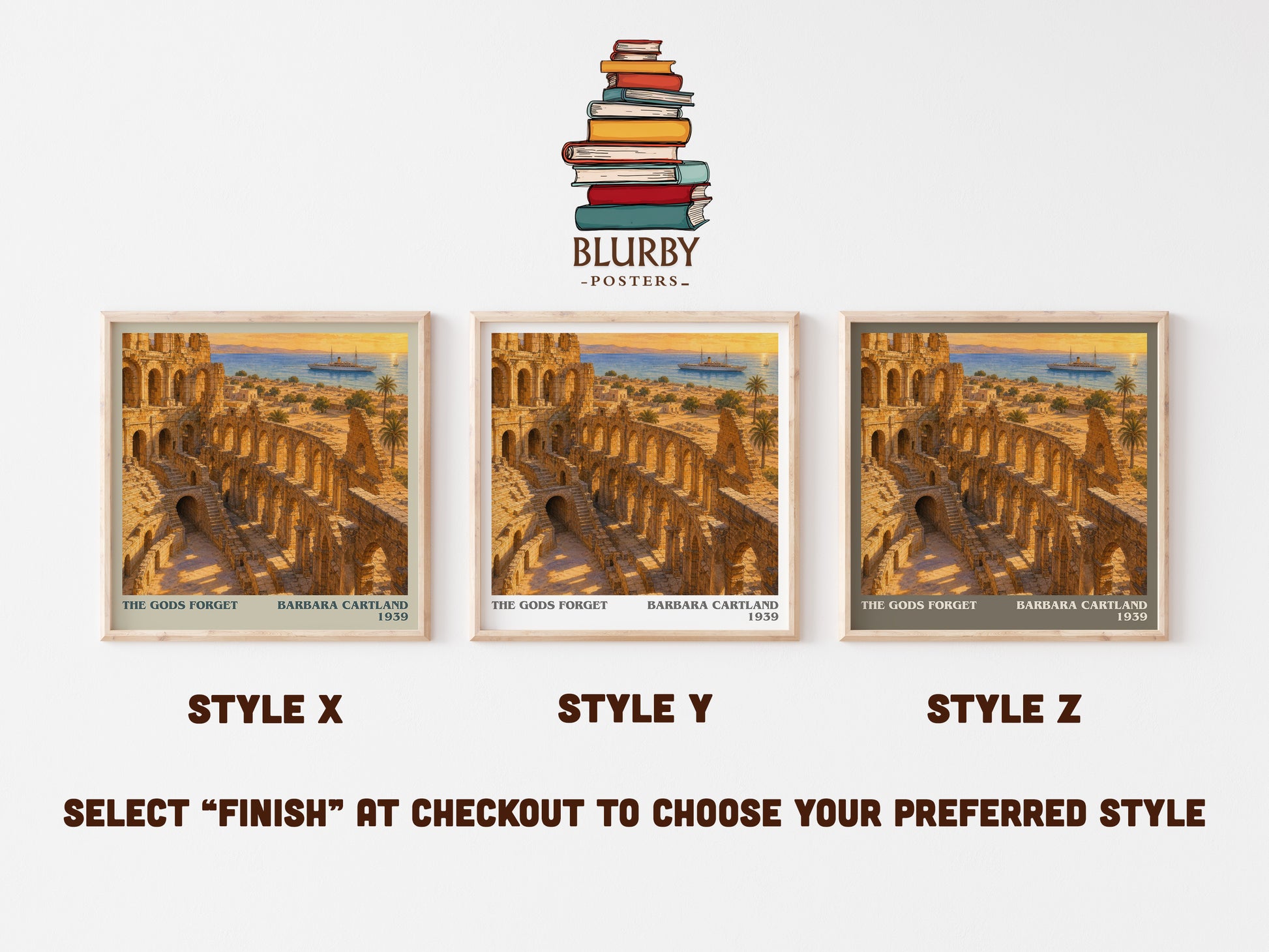 The Gods Forget literary print in frame leaning in hallway – romance wall art