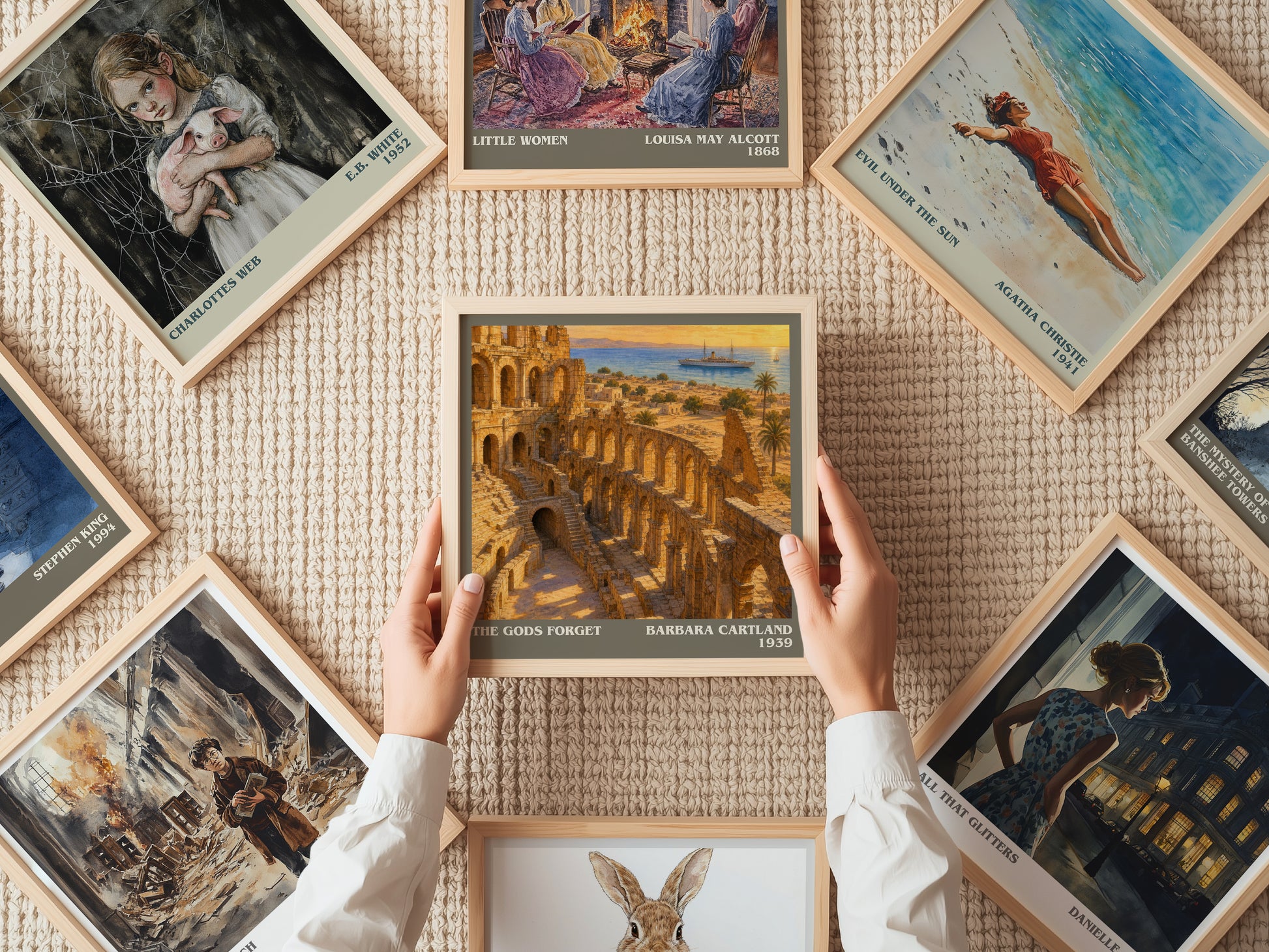 The Gods Forget literary book poster framed on wall – romance wall art
