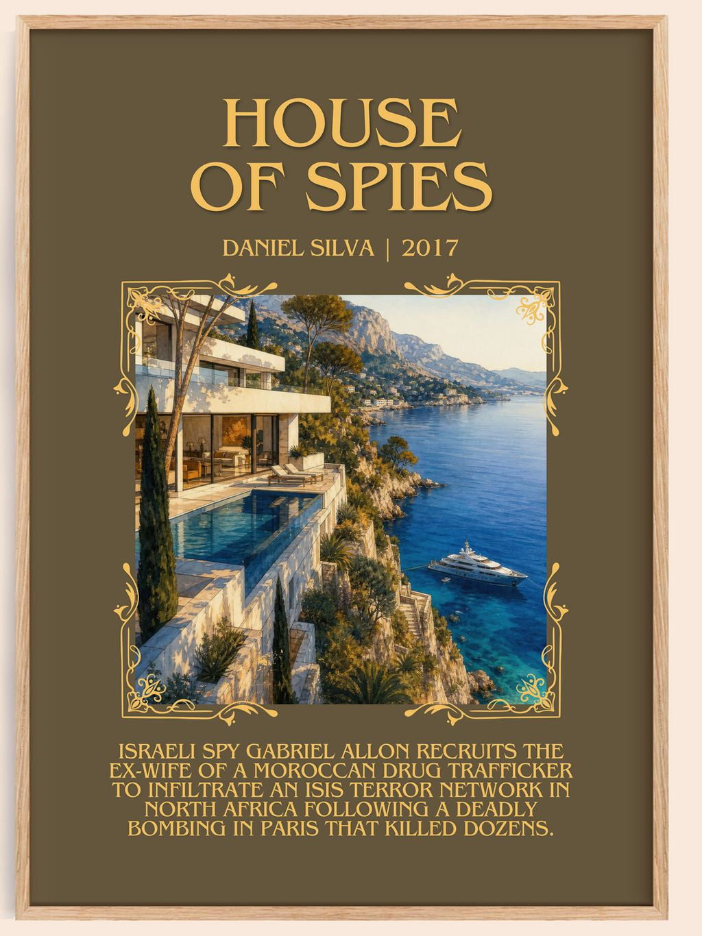 House of Spies Minimalist Book Poster by Daniel Silva – book poster