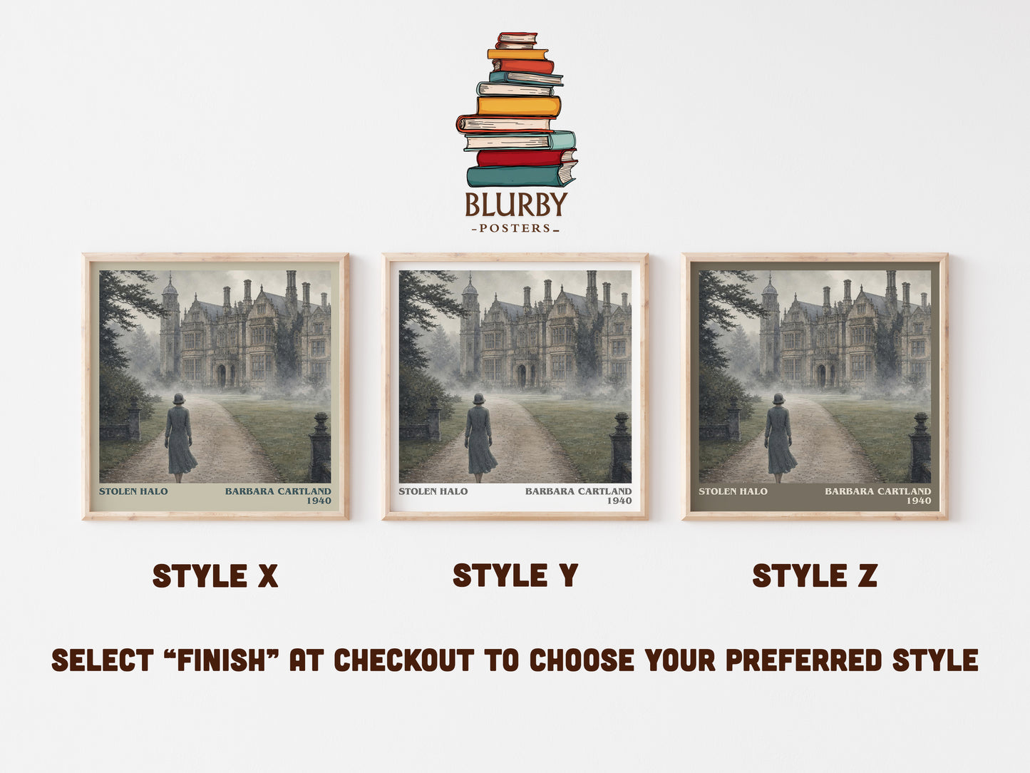 Stolen Halo literary print in frame leaning in hallway – romance wall art