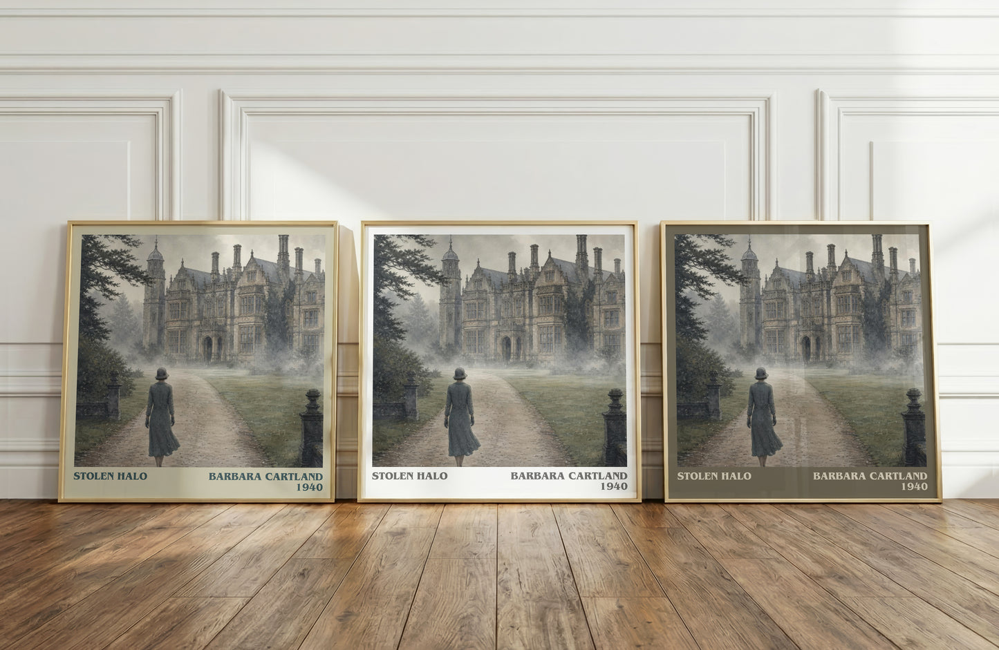 Stolen Halo literary art print colour and style options – Barbara Cartland book art