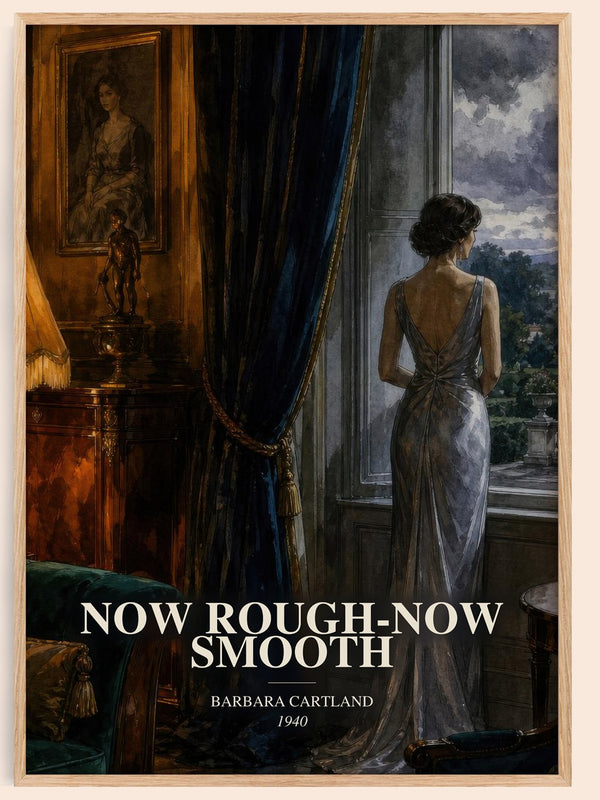 Now Rough-Now Smooth watercolour book poster by Barbara Cartland – framed literary art print