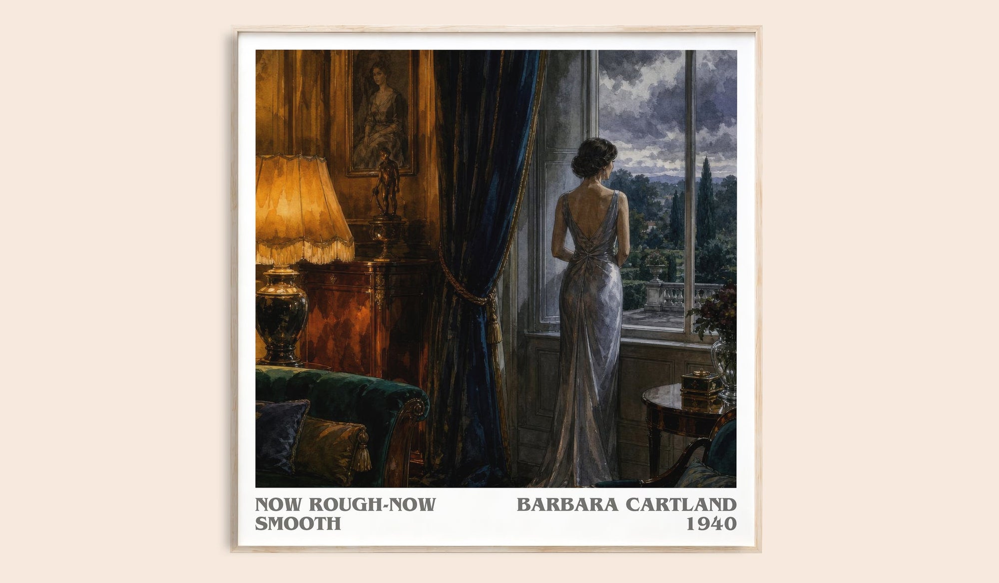 Now Rough-Now Smooth literary book poster by Barbara Cartland – framed literary art print