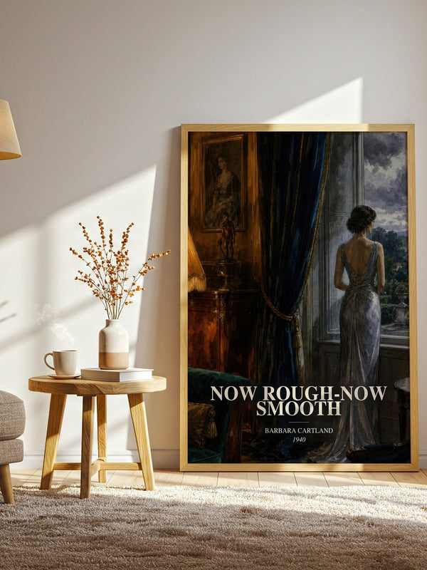 Now Rough-Now Smooth watercolour print in frame leaning in hallway – romance wall art