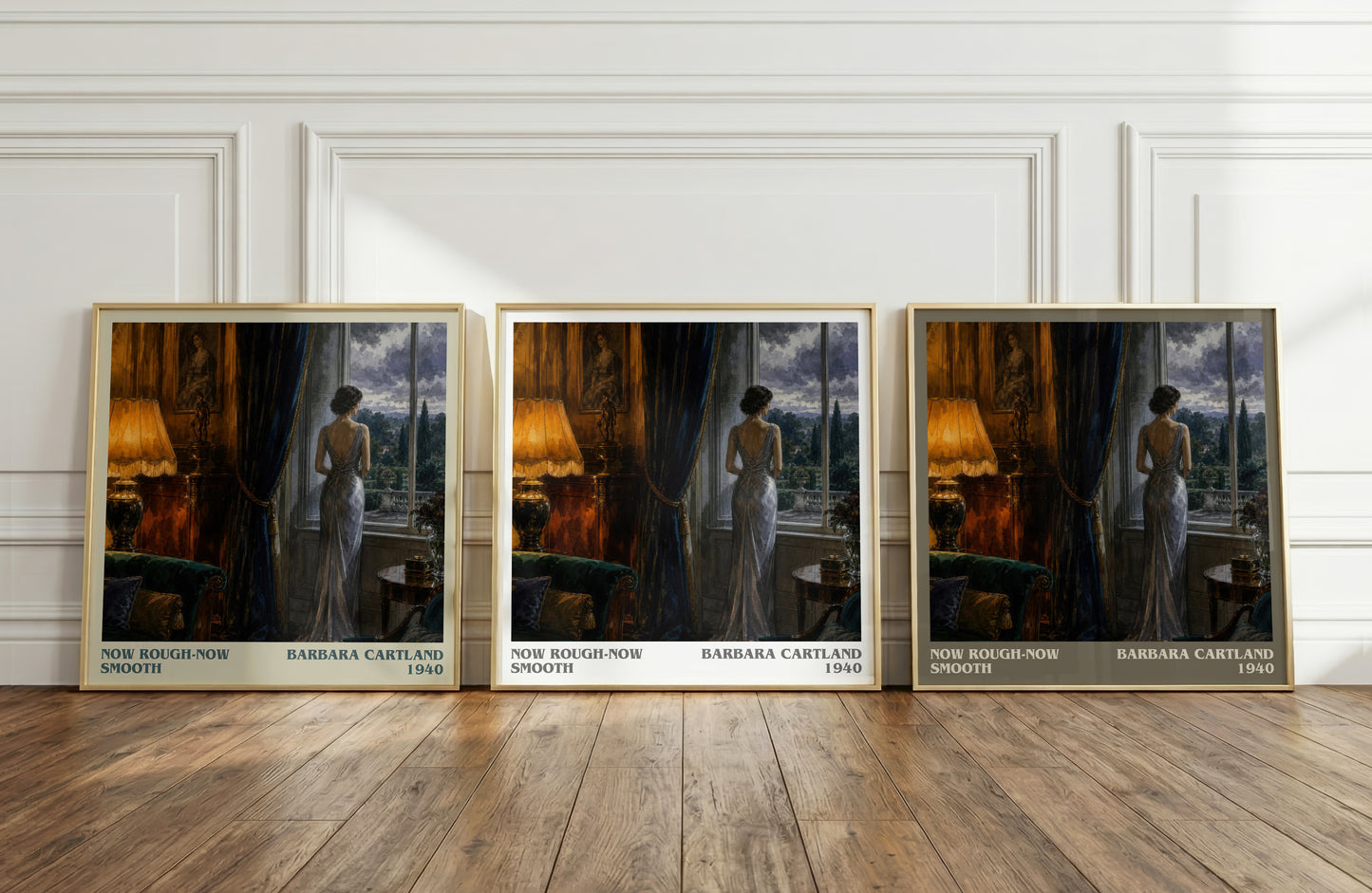 Now Rough-Now Smooth literary art print colour and style options – Barbara Cartland book art