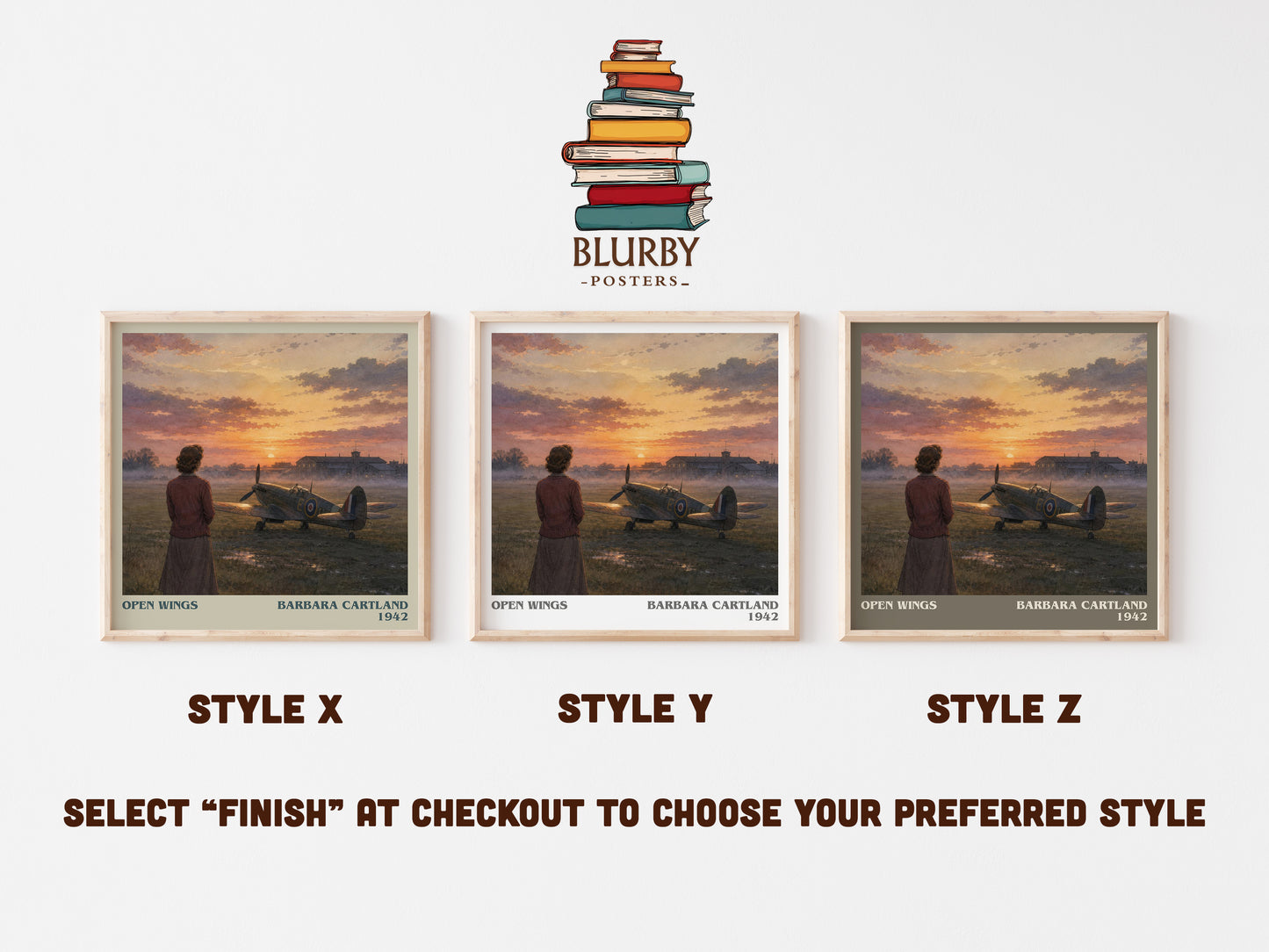 Open Wings literary print in frame leaning in hallway – romance wall art