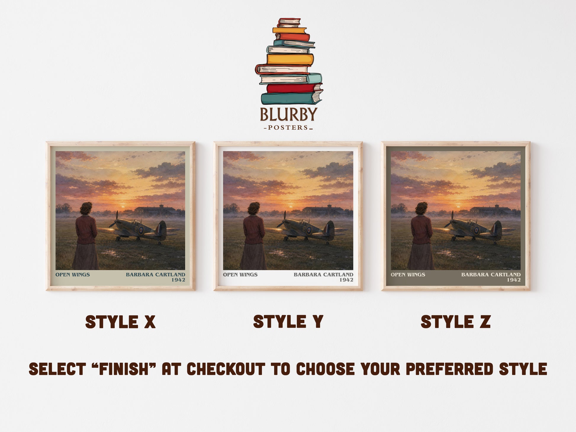 Open Wings literary print in frame leaning in hallway – romance wall art