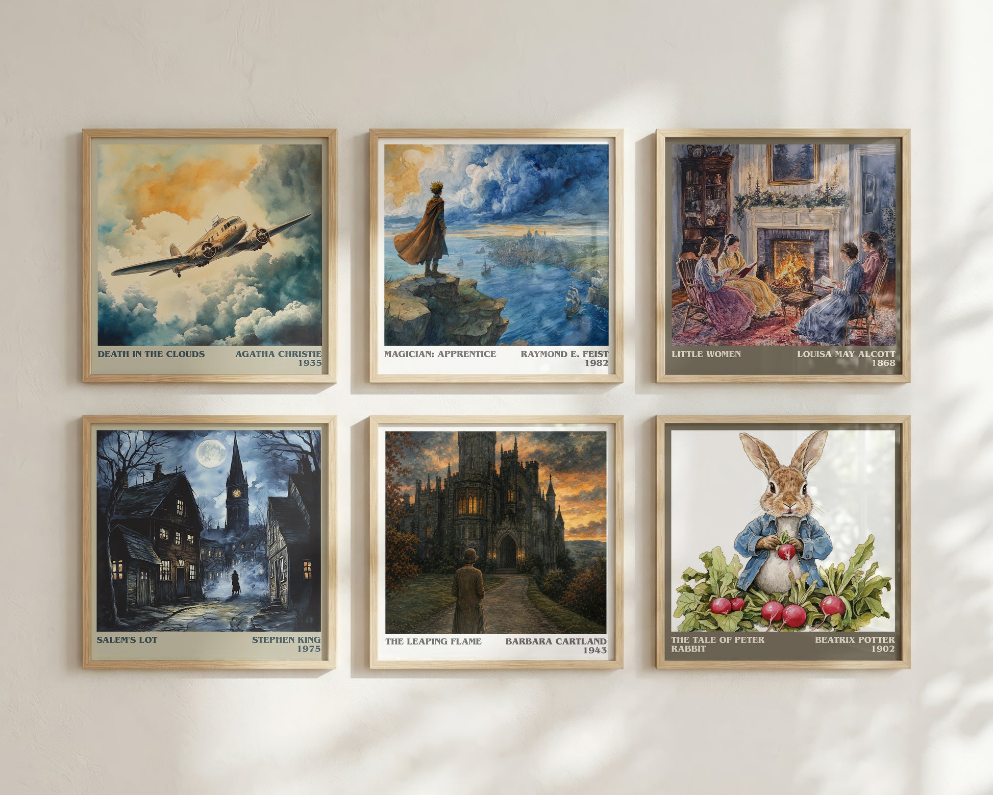 The Leaping Flame literary print framed by window – literary home decor