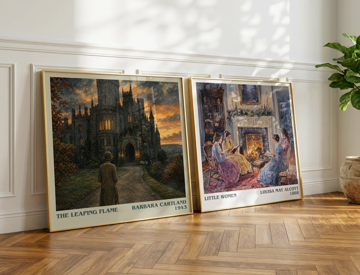 The Leaping Flame literary print on bookshelf – Barbara Cartland fan gift
