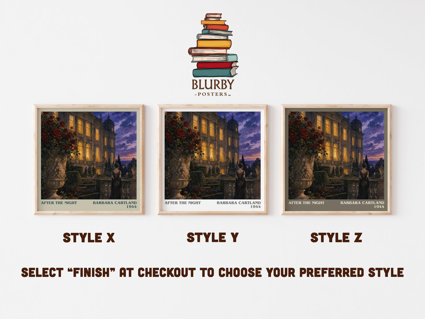After The Night literary print in frame leaning in hallway – romance wall art
