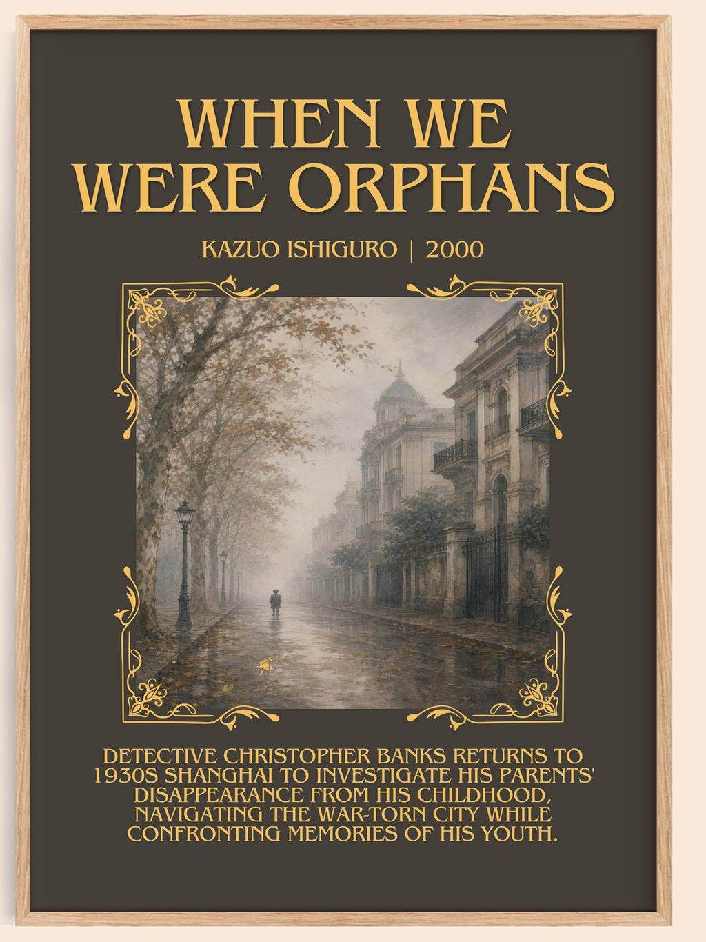 When We Were Orphans Minimalist Book Poster by Kazuo Ishiguro – book poster